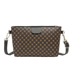 Mini Vegan Leather Print Monogram Square Zipper Crossbody